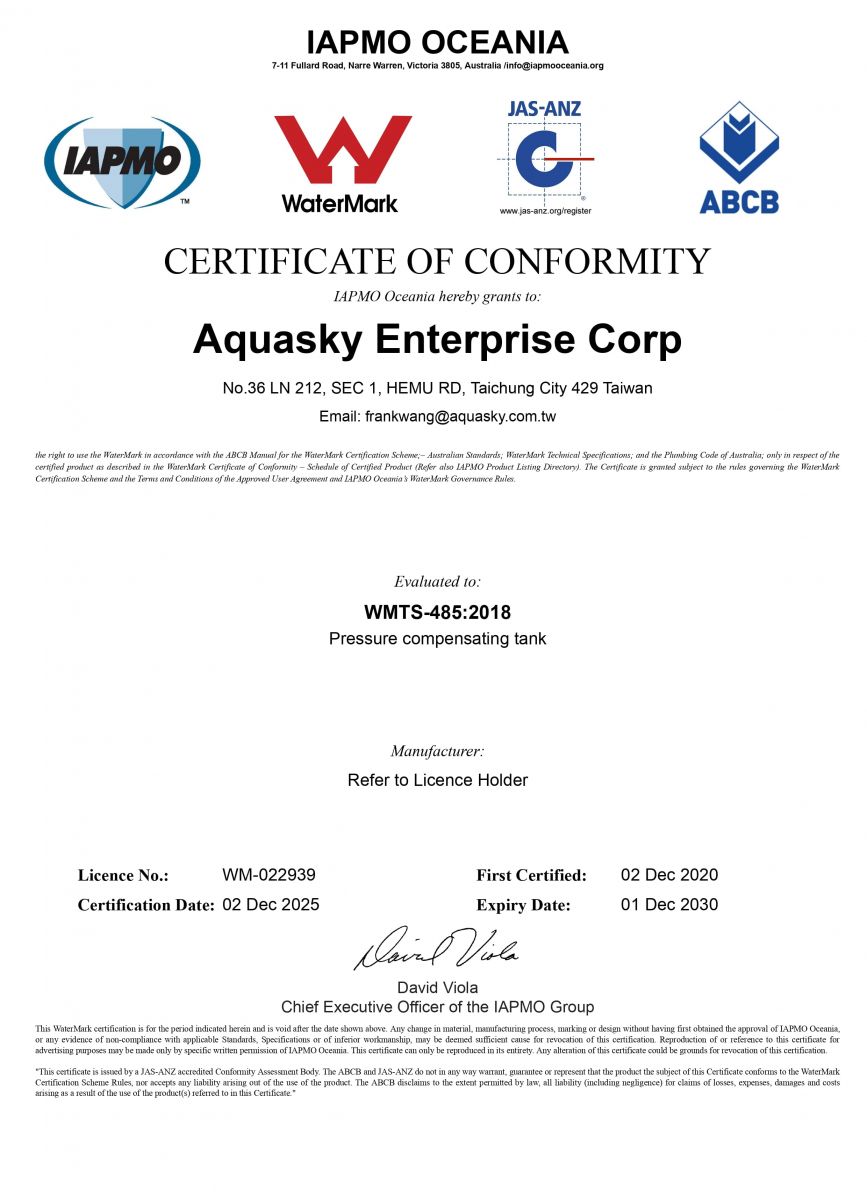 WaterMark Certification Scheme