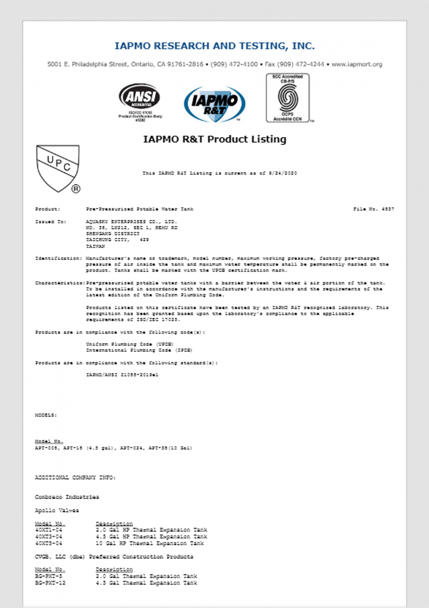 Uniform Plumbing Code (UPC)